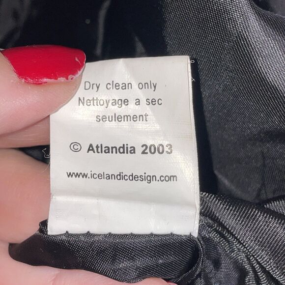 Vintage Icelandic Design Wool Jacket Medium 2003 Blue Embroidered Zip Front Y2K - Picture 7 of 12